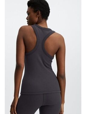 Fabletics Tinsley Waffle Gray Racerback Tank